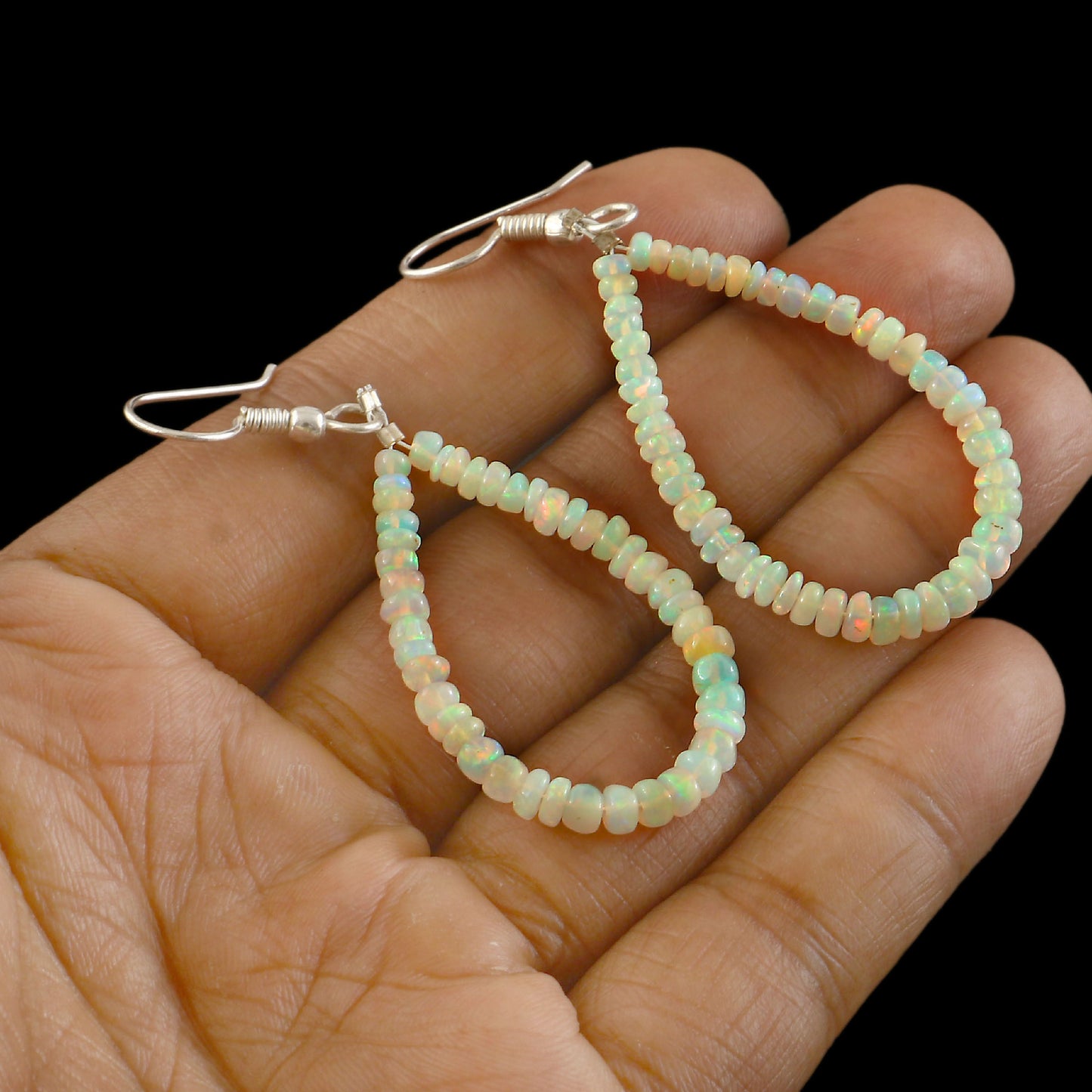 Aura Fire Opal Teardrop Earrings