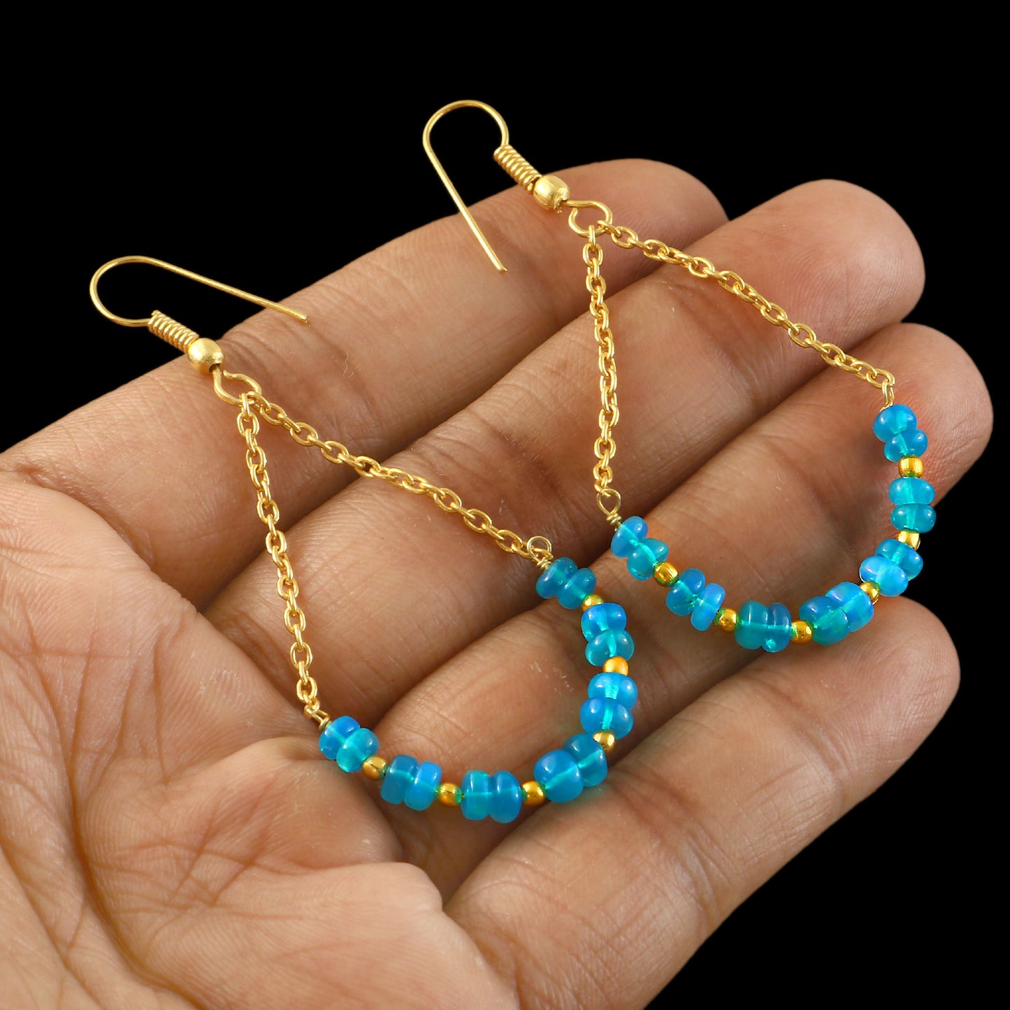 Minimalist Natural Ethiopian Opal Earrings
