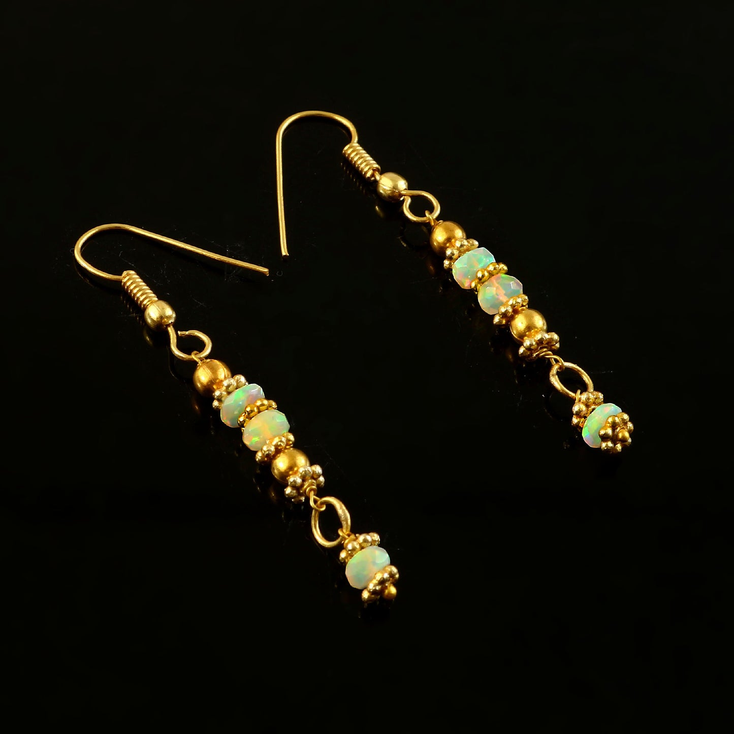 Aura White Opal Dangle Earrings