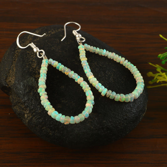 Aura Fire Opal Teardrop Earrings