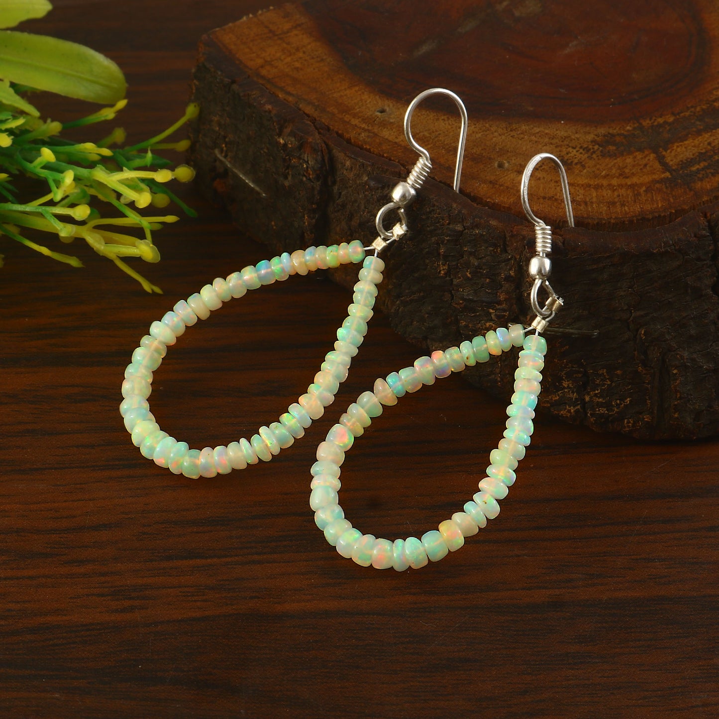 Aura Fire Opal Teardrop Earrings