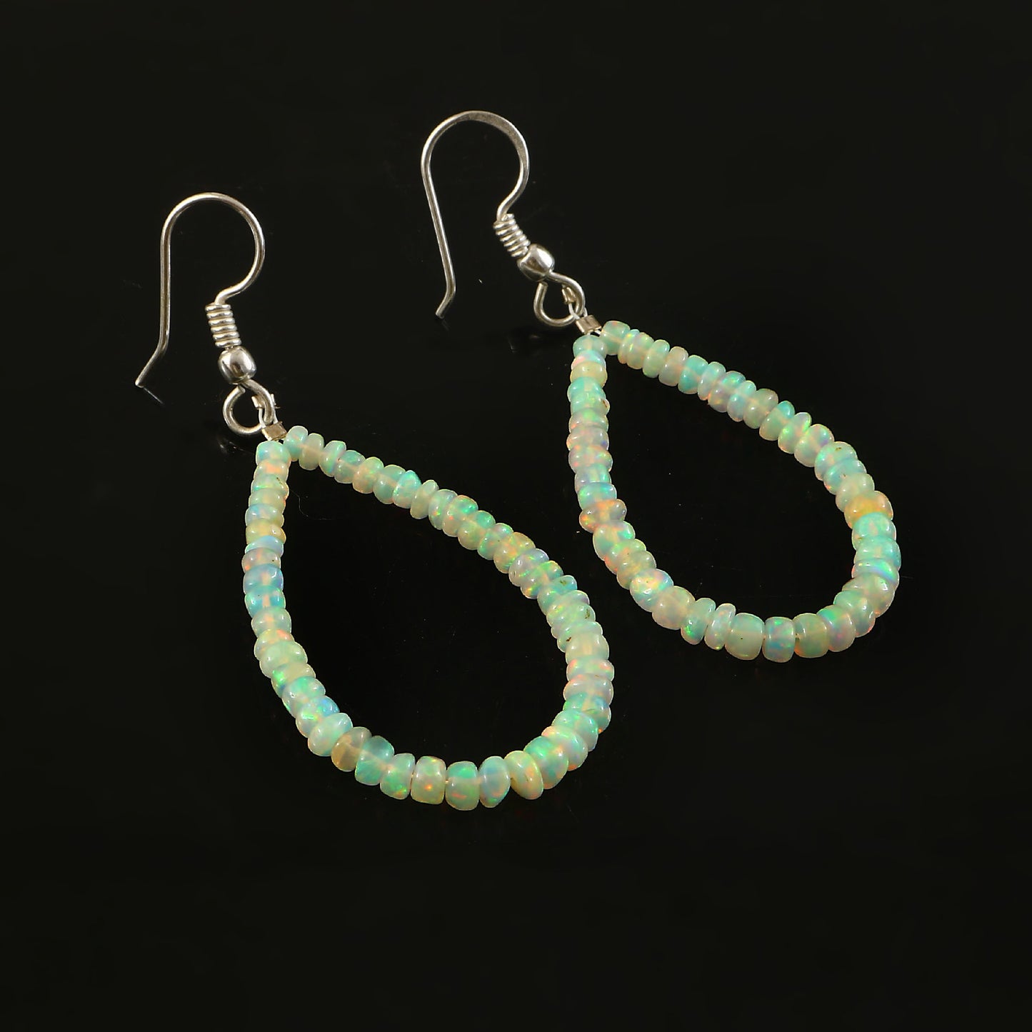 Aura Fire Opal Teardrop Earrings