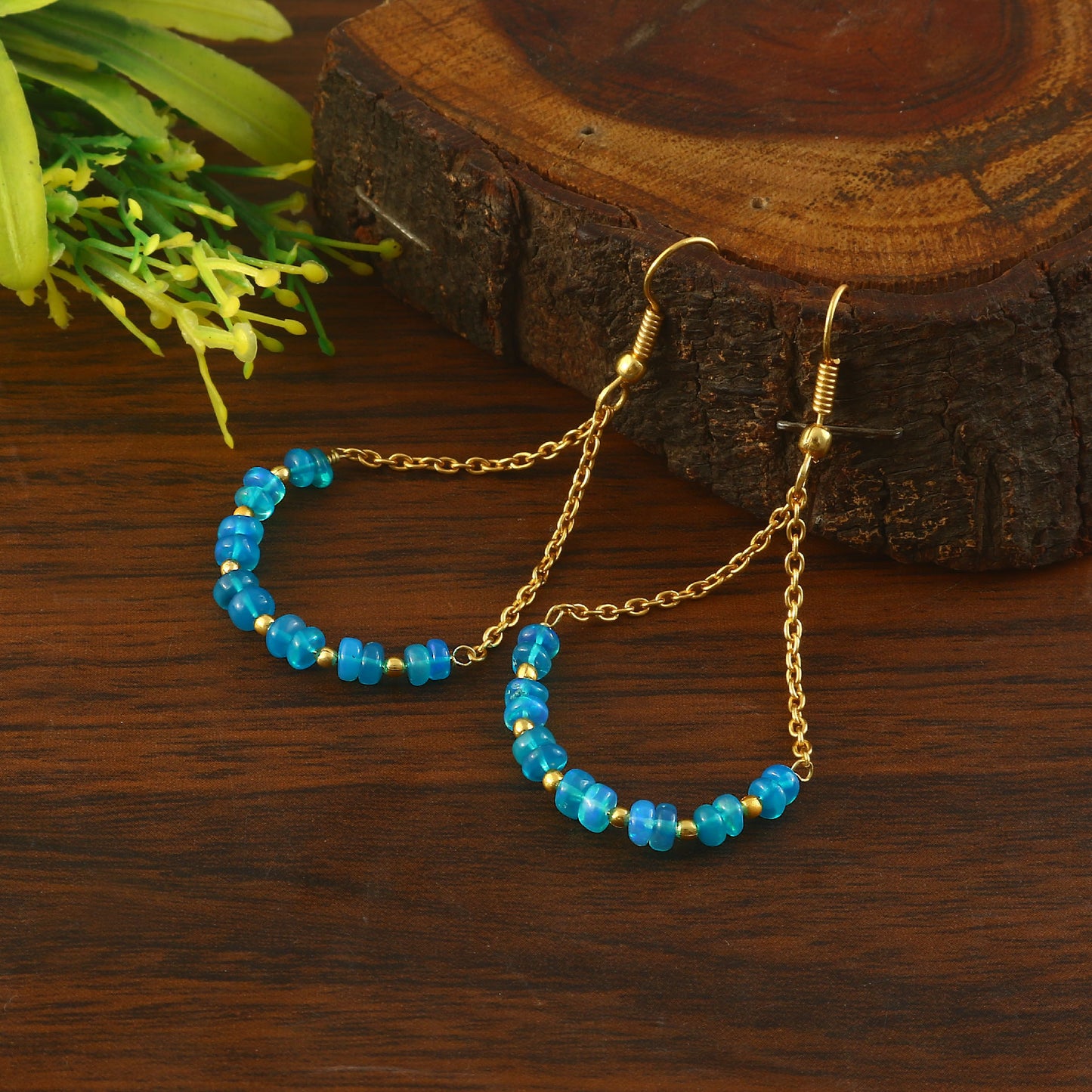 Minimalist Natural Ethiopian Opal Earrings