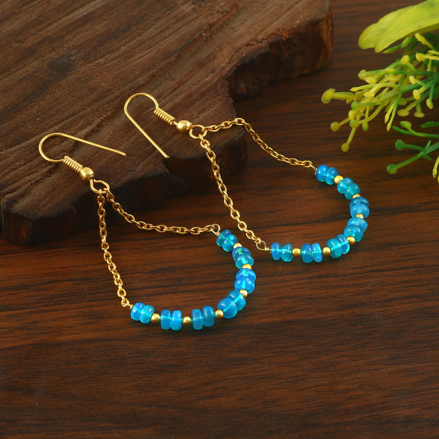 Minimalist Natural Ethiopian Opal Earrings