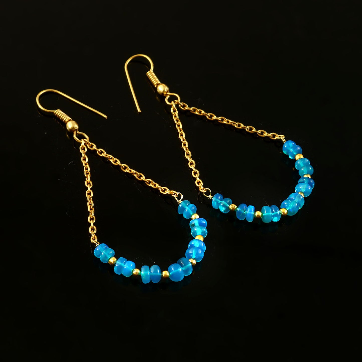 Minimalist Natural Ethiopian Opal Earrings