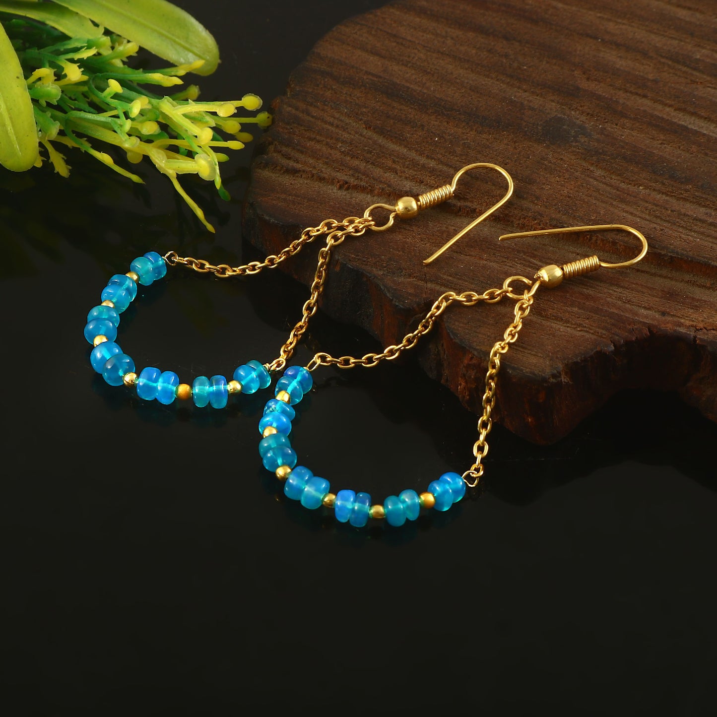 Minimalist Natural Ethiopian Opal Earrings
